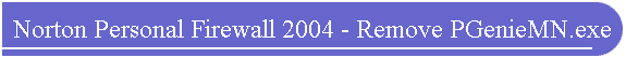 Norton Personal Firewall 2004 - Remove PGenieMN.exe